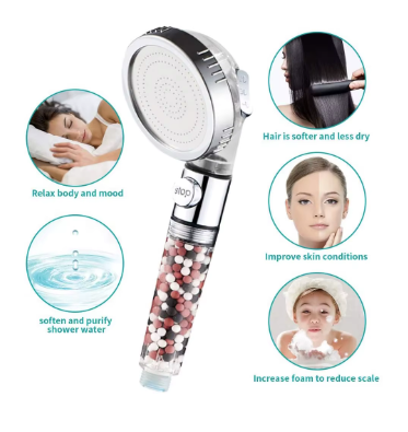 Cabezal de ducha de lluvia, filtro de masaje ajustable de alta presión, boquilla de ducha con ahorro de agua, accesorio de baño Premium, 3 modos