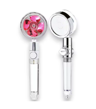 Cabezal de ducha con filtro ajustable con rotación de 360 grados, ventilador Turbo, cabezal de ducha de alta presión, filtros de pulverización para ahorro de agua