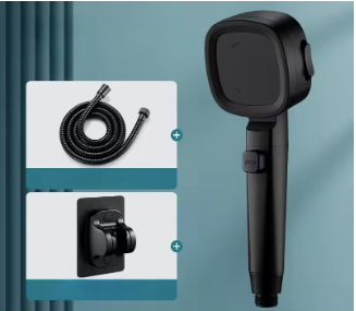 Cabezal de ducha de alta presión, ahorro de agua, 3 modos, ajustable, parada de una tecla, rociador de masaje de agua, accesorios de baño