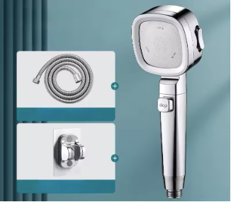 Cabezal de ducha de alta presión, ahorro de agua, 3 modos, ajustable, parada de una tecla, rociador de masaje de agua, accesorios de baño
