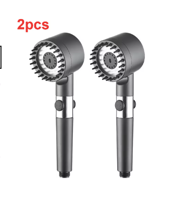 Cabezal de ducha de masaje de 4 modos con cepillo de silicona, modo de pistola rociadora desmontable, cabezal de ducha de baño de alta presión de mano con filtro