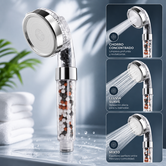 Cabezal de ducha de lluvia, filtro de masaje ajustable de alta presión, boquilla de ducha con ahorro de agua, accesorio de baño Premium, 3 modos