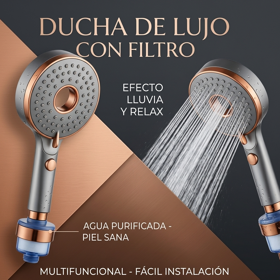 Cabezal de ducha único de doble cara baño 3 ajustes, ahorro de agua