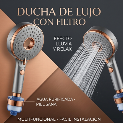 Cabezal de ducha único de doble cara baño 3 ajustes, ahorro de agua